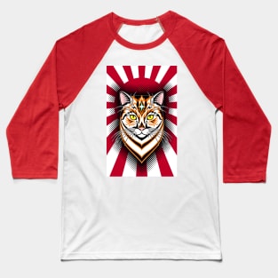 Head Cat on background of the rising sun. Baseball T-Shirt